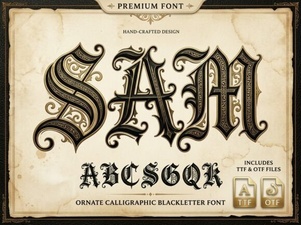 Sam Font - Bold Blackletter Gothic Font for Vintage and Classic Designs