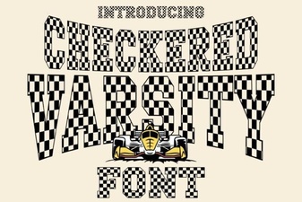 Checkered Varsity Font for Bold Retro Sports Designs