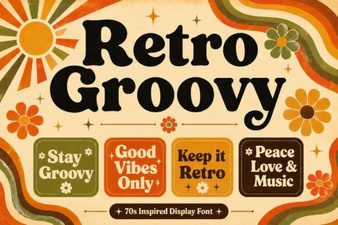 Retro Groovy Display Font for Bold Vintage Design Projects
