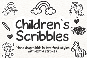 Playful Children's Scribbles Font for Creative Kid Projects